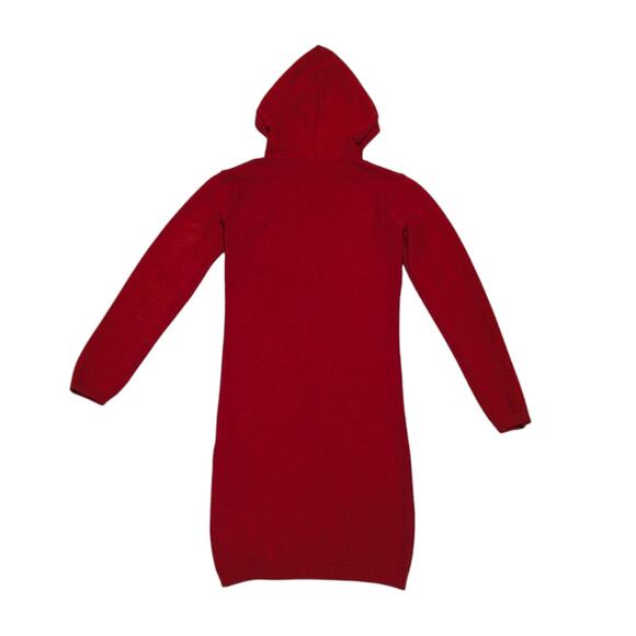 Vintage FUBU Sport Red Knit Hooded Sweater Dress Long Sleeve Womens Small Retro - Picture 2 of 6